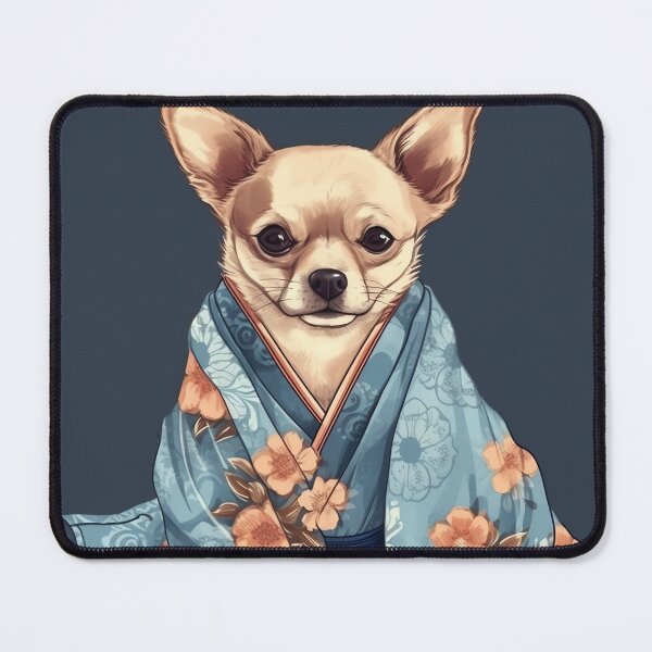 Item preview, Cute Chihuahua Dog In Japanese Kimono Robe Illustration designed and sold by ImaginariumTees.