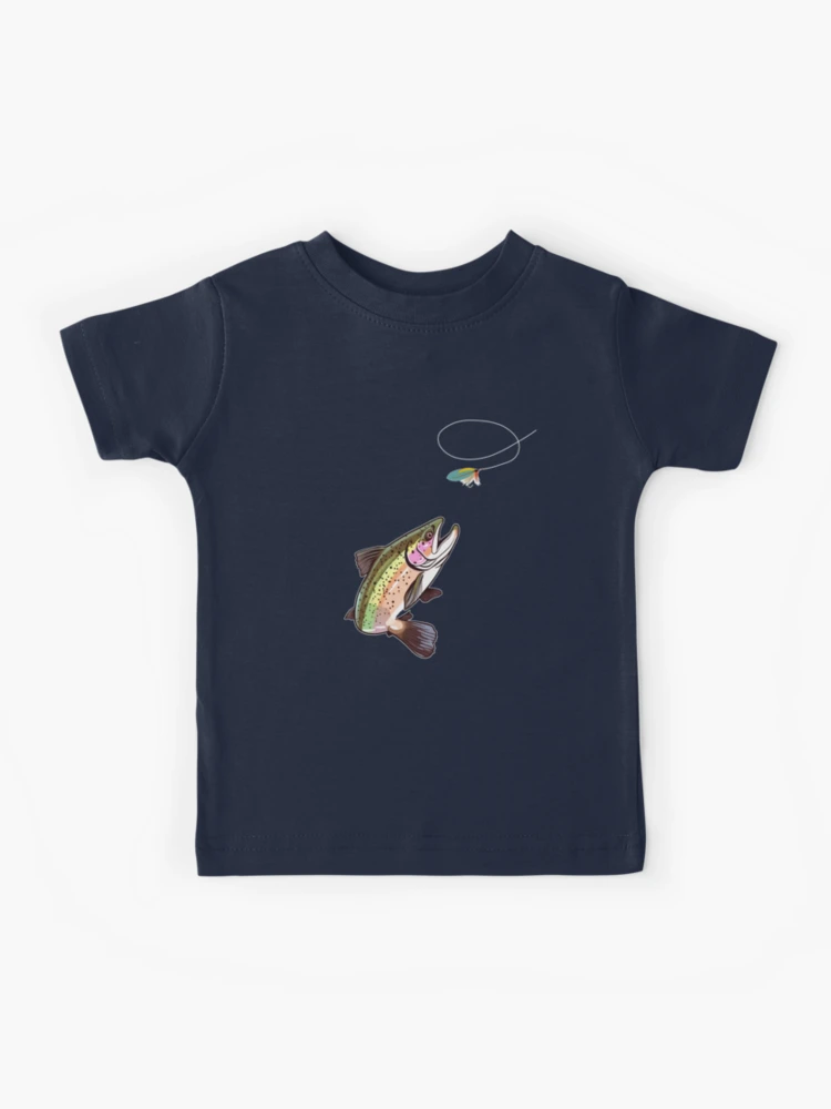 Trout Fly Fishing - Trout Biting a Fly Lure Adventures Kids T-Shirt for  Sale by Cedinho