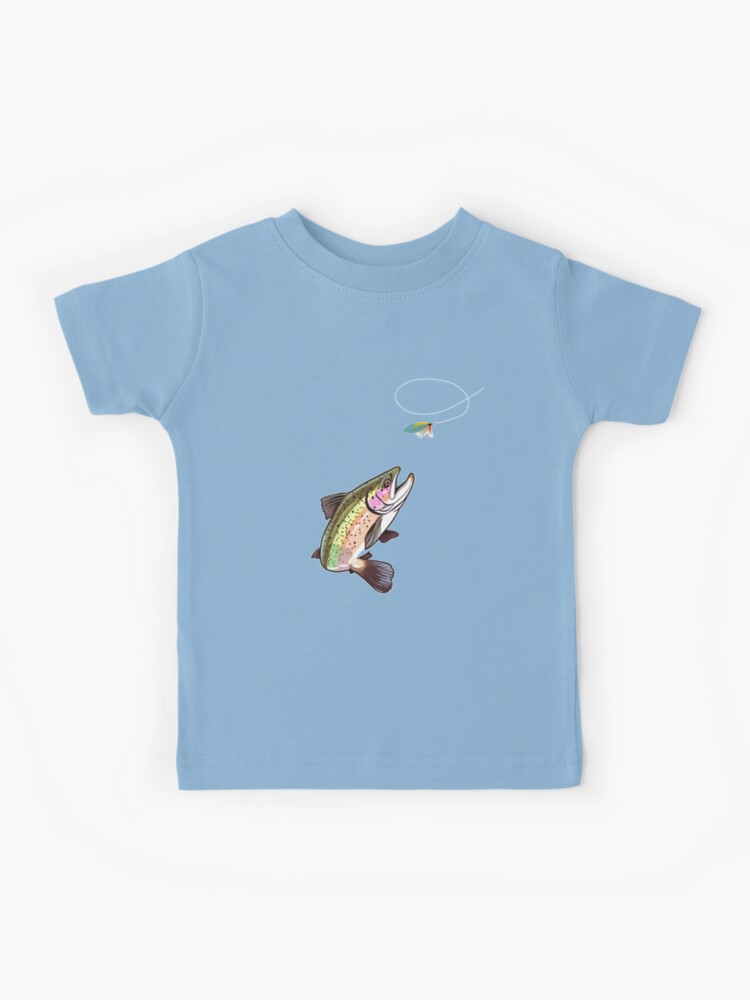 Trout Fly Fishing - Trout Biting a Fly Lure Adventures Kids T-Shirt for  Sale by Cedinho