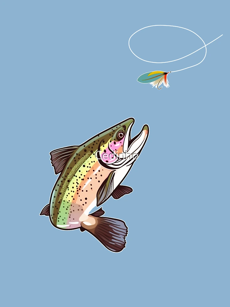 Trout Fly Fishing - Trout Biting a Fly Lure Adventures Kids T