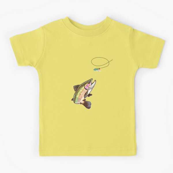 Trout Fly Fishing - Trout Biting a Fly Lure Adventure | Kids T-Shirt