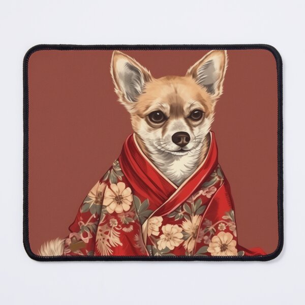 Item preview, Cute Chihuahua Dog In Japanese Kimono Robe Illustration designed and sold by ImaginariumTees.