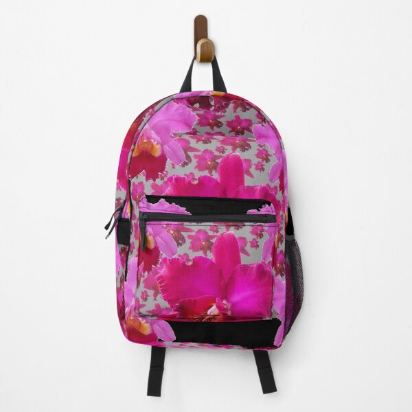 Item preview, FUCHSIA PINK TROPICAL ORCHID FLOWERS BLACK ART designed and sold by sharlesart.