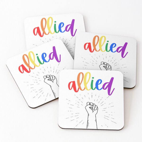 Item preview, Allies Fist in the Air. LGBTQ Ally Pride designed and sold by Subtle Pride Shop.