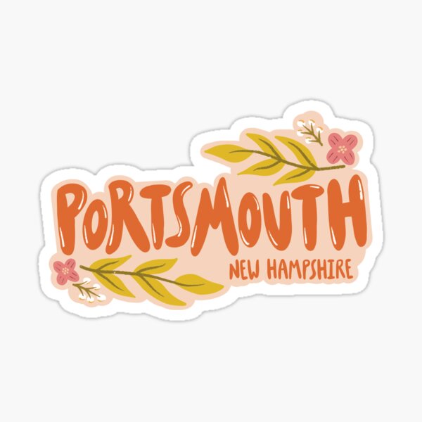 New Hampshire, Usa Map Stamp Retro Sticker