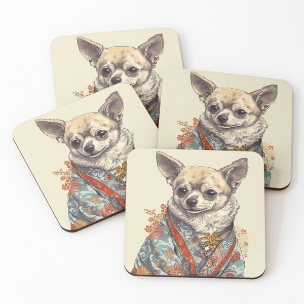 Item preview, Cute Chihuahua Dog In Japanese Kimono Robe Illustration designed and sold by ImaginariumTees.
