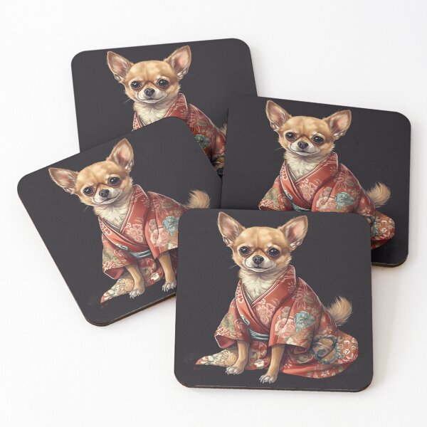 Item preview,  Cute Chihuahua Dog In Japanese Kimono Robe Illustration designed and sold by ImaginariumTees.
