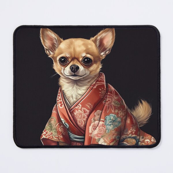 Item preview, Cute Chihuahua Dog In Japanese Kimono Robe Illustration designed and sold by ImaginariumTees.