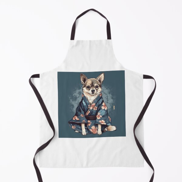 Item preview, Cute Chihuahua Dog In Japanese Kimono Robe Illustration designed and sold by ImaginariumTees.