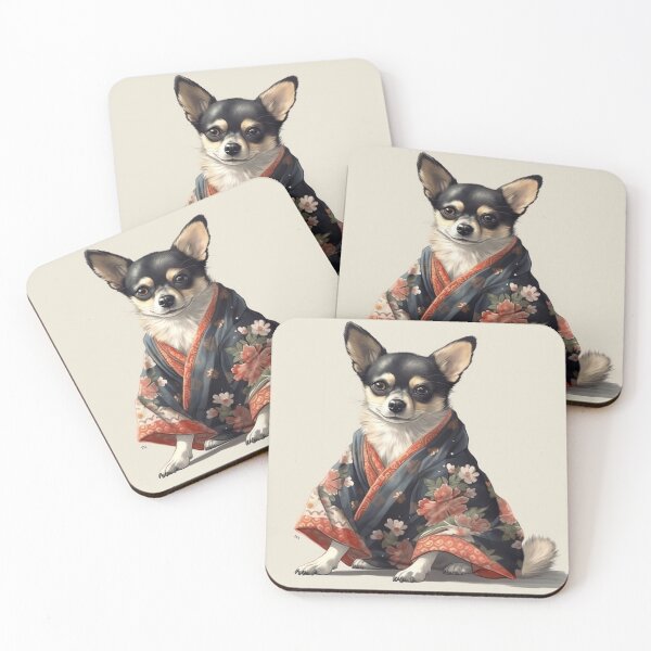 Item preview,  Cute Chihuahua Dog In Japanese Kimono Robe Illustration designed and sold by ImaginariumTees.