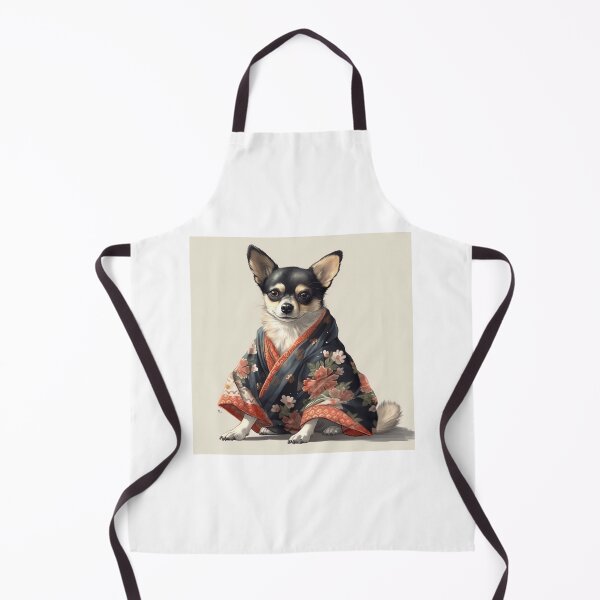 Item preview, Cute Chihuahua Dog In Japanese Kimono Robe Illustration designed and sold by ImaginariumTees.