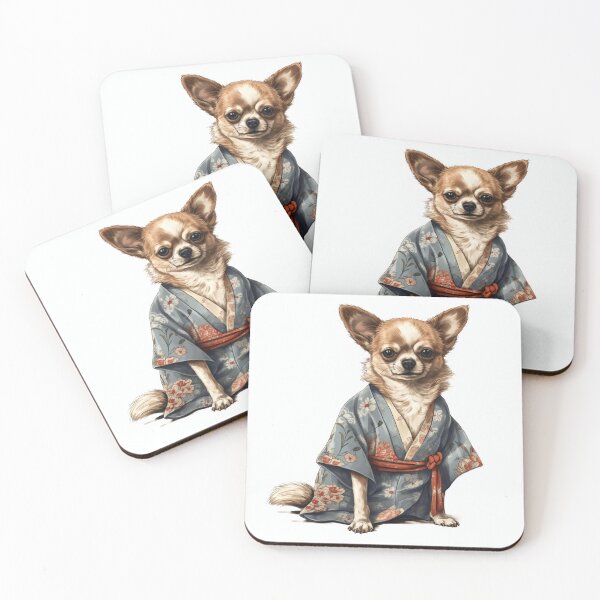 Item preview,  Chihuahua Dog In Japanese Kimono Robe Illustration designed and sold by ImaginariumTees.