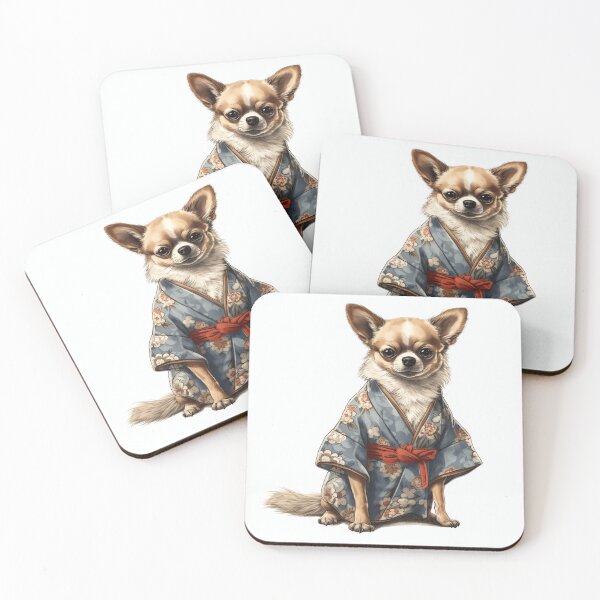 Item preview,  Chihuahua Dog In Japanese Kimono Robe Illustration designed and sold by ImaginariumTees.