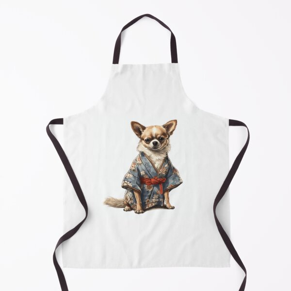 Item preview, Chihuahua Dog In Japanese Kimono Robe Illustration designed and sold by ImaginariumTees.