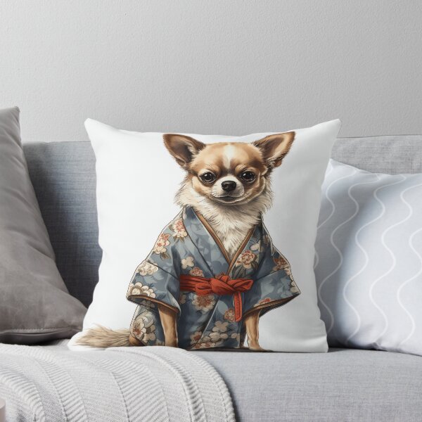 Item preview,  Chihuahua Dog In Japanese Kimono Robe Illustration designed and sold by ImaginariumTees.