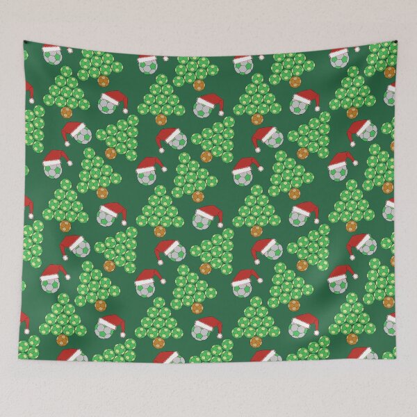 Item preview, Soccer Ball Christmas Tree Santa Hats Pattern designed and sold by BartholGraphics.