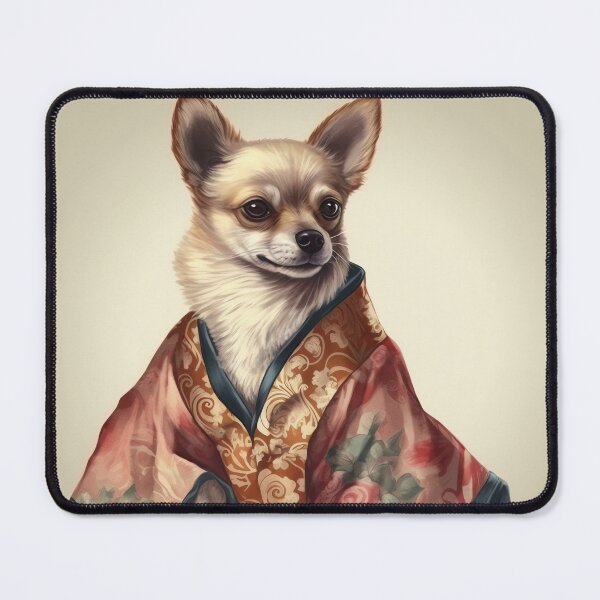 Item preview, Chihuahua Dog In Japanese Kimono Robe Illustration designed and sold by ImaginariumTees.