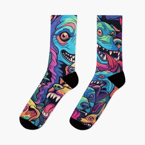 Item preview, Abstract Graffiti Angry Dogs Pattern designed and sold by Desfix.