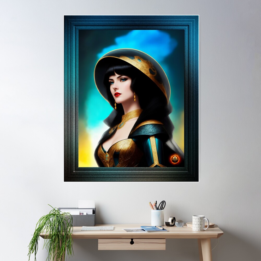Portrait Of La Granduchessa Dianina Ditucci Glamorous AI Concept Art by Xzendor7 Wall Decor Poster