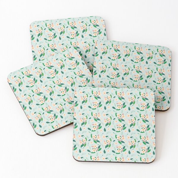Item preview, Frangipani Pattern, mint background designed and sold by ohmimii.