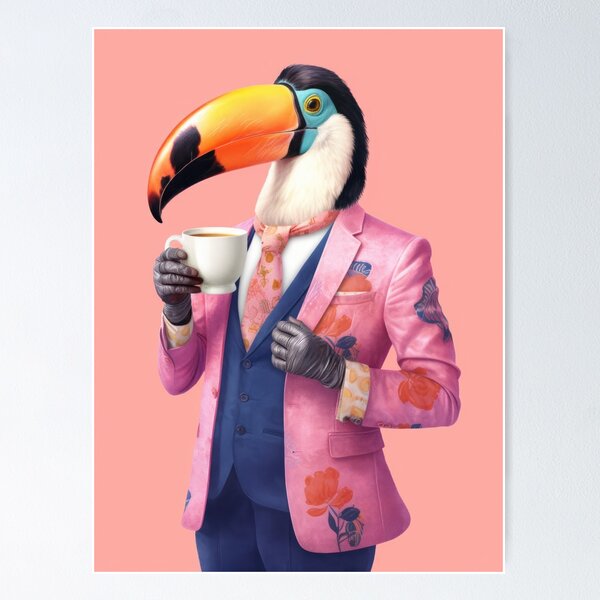 Artikel-Vorschau von Ein schöner Vogel, der Kaffee trinkt, designt und verkauft von MajesticBeasts.