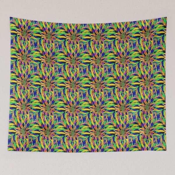 Item preview, Vector Pattern Super Trippy DMT Flower Pattern Vibrant & Colorful designed and sold by Aaron2610.