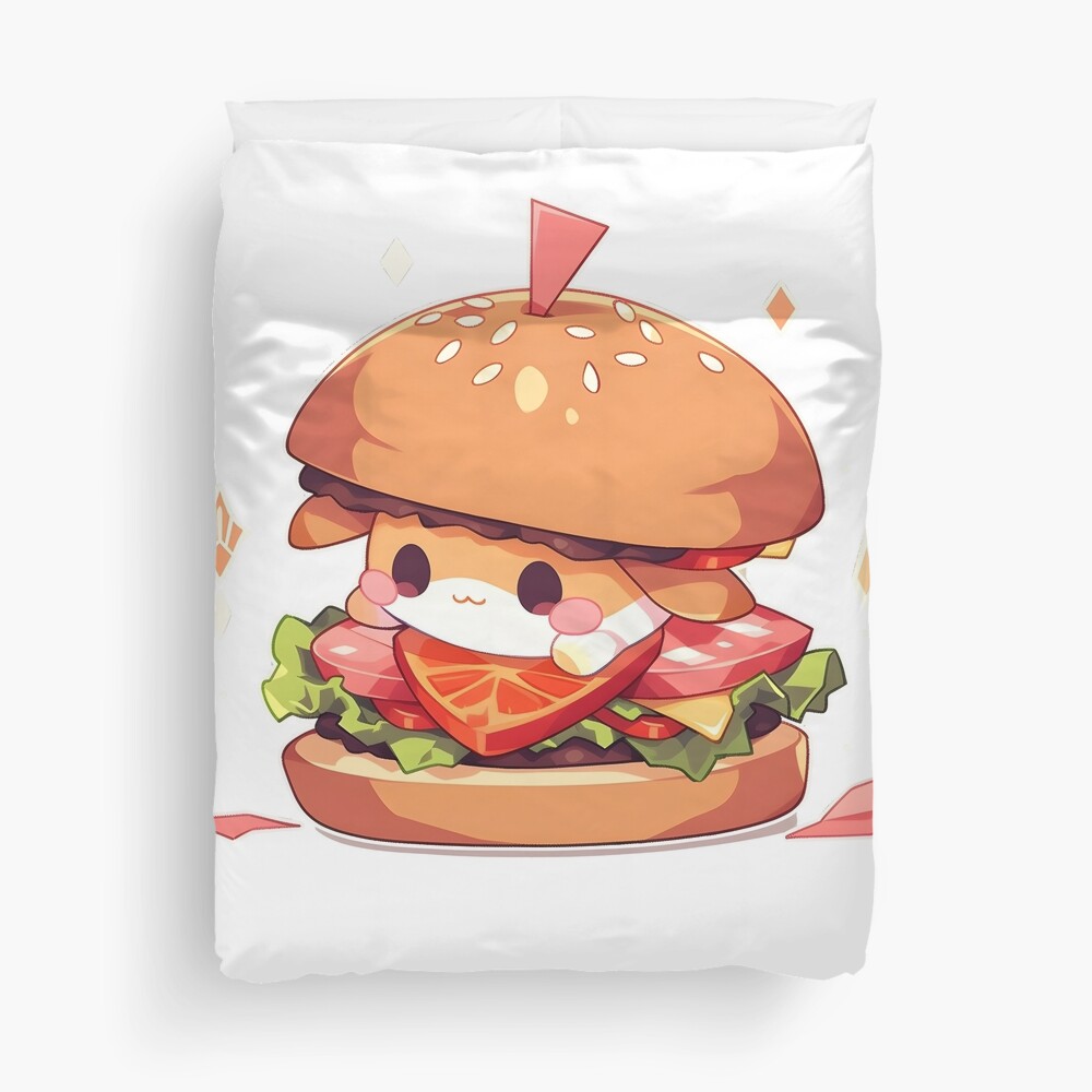 Hamburger Burger Anime Brain Food Kawaii' Unisex Organic Hoodie |  Spreadshirt