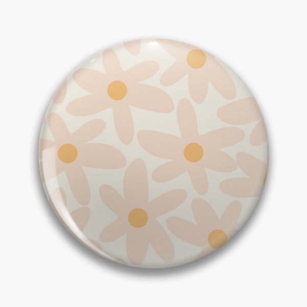 Item preview, Daisy Time Retro Floral Pattern Pale Blush Pink and Mustard  designed and sold by kierkegaard.