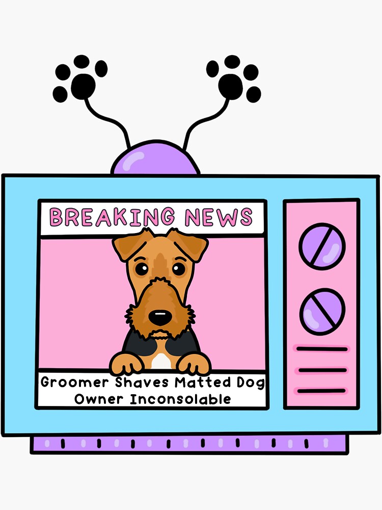 Dog grooming funny matted dog terrier design Sticker for Sale by