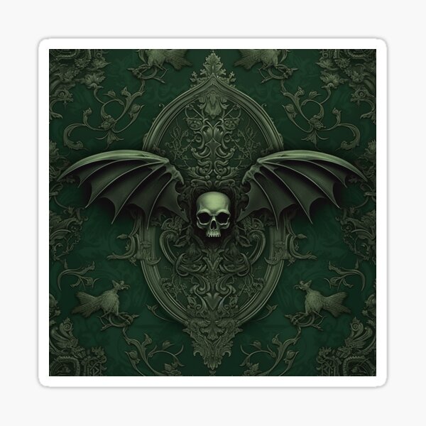 Victorian Bat Skull Sticker