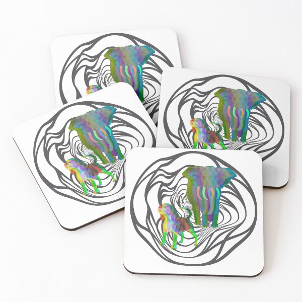 Item preview, Elephant and dog psychedelic designed and sold by brodaart.
