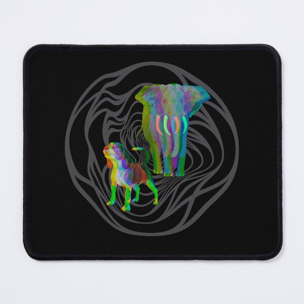 Item preview, Elephant and dog psychedelic designed and sold by brodaart.