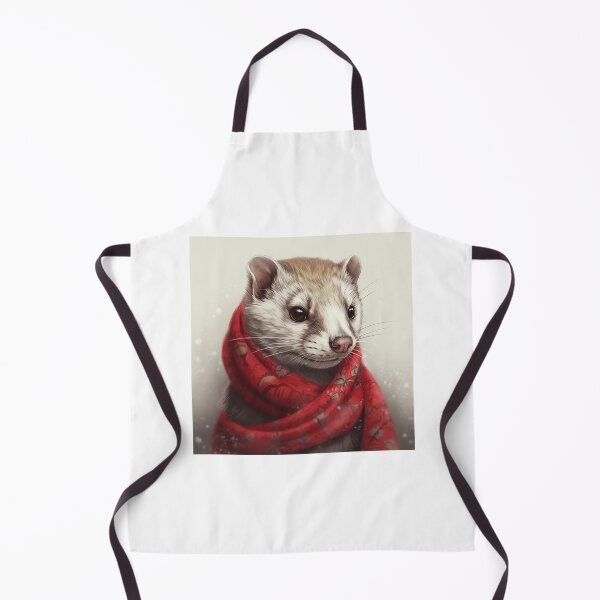 Item preview, Cute Weasel Wearing Scarf Illustration designed and sold by ImaginariumTees.