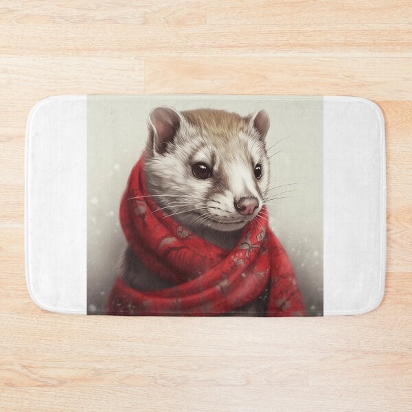 Item preview,  Cute Weasel Wearing Scarf Illustration designed and sold by ImaginariumTees.