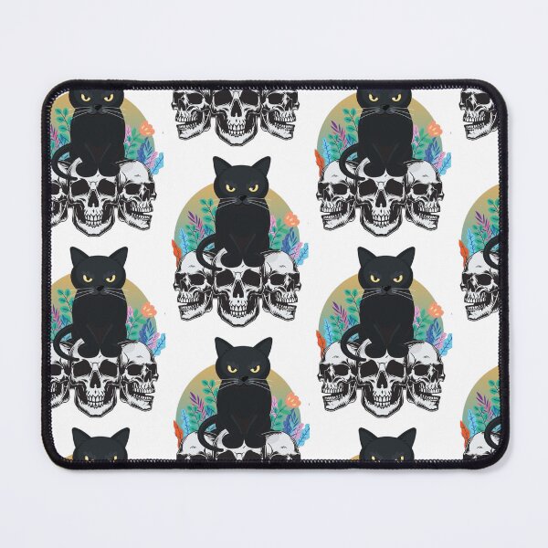 Item preview, Black cat with good luck skull designed and sold by AnaRakanovic.