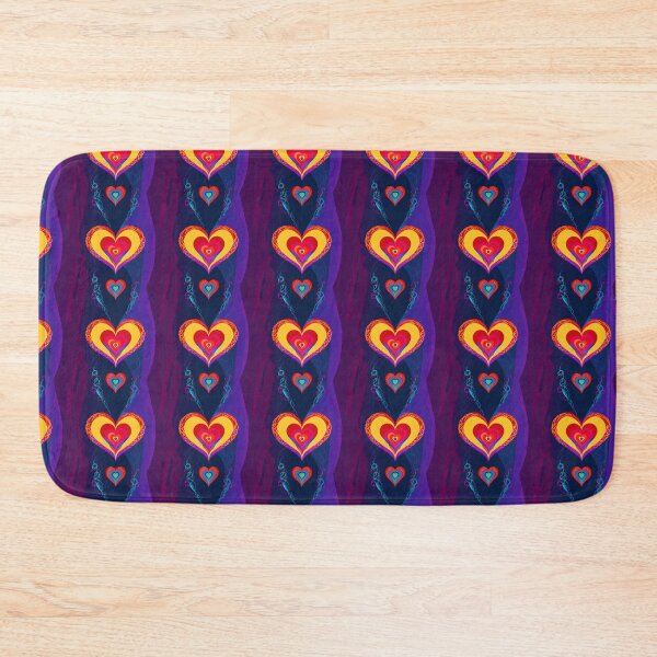 Item preview, Heart Striped Vibrant Red Yellow Blue Trippy DMT Pattern designed and sold by Aaron2610.