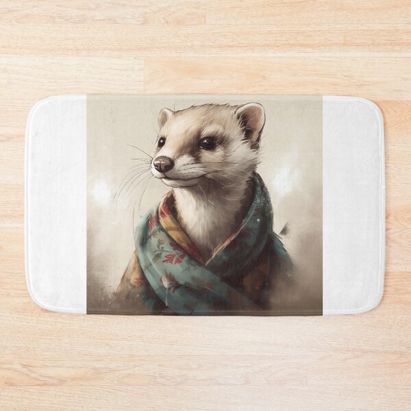 Item preview,    Cute Weasel Wearing Scarf Illustration designed and sold by ImaginariumTees.