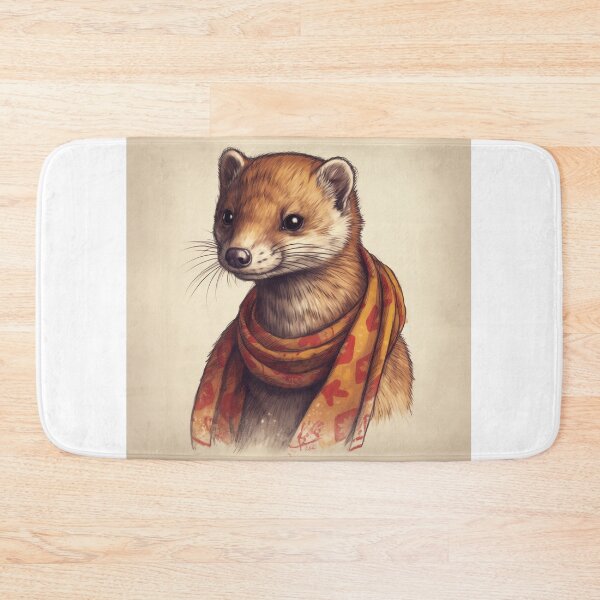 Item preview,    Cute Weasel Wearing Scarf Illustration designed and sold by ImaginariumTees.
