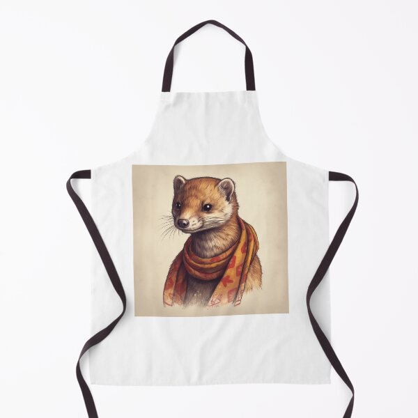Item preview, Cute Weasel Wearing Scarf Illustration designed and sold by ImaginariumTees.