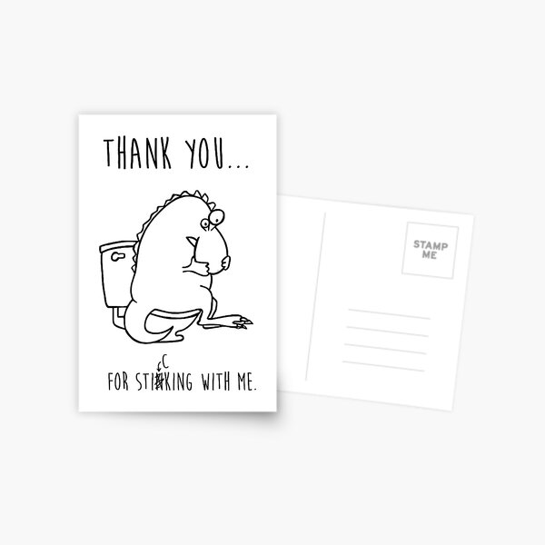 Thank you card - Thank you for sticking with me Postcard