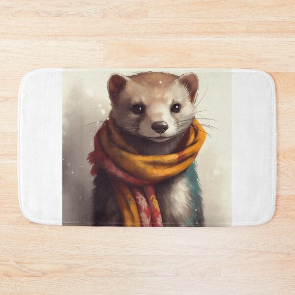 Item preview,    Cute Weasel Wearing Scarf Illustration designed and sold by ImaginariumTees.