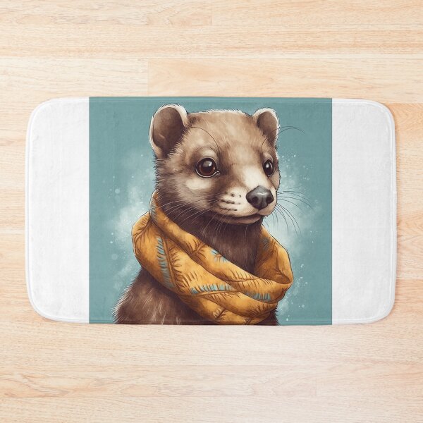 Item preview,     Cute Weasel Wearing Scarf Illustration designed and sold by ImaginariumTees.