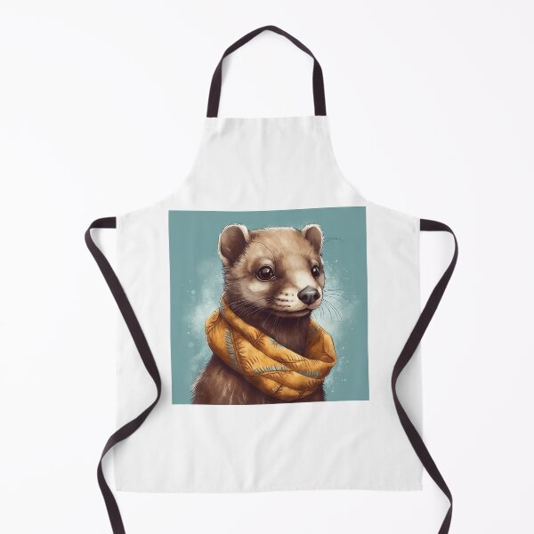 Item preview, Cute Weasel Wearing Scarf Illustration designed and sold by ImaginariumTees.
