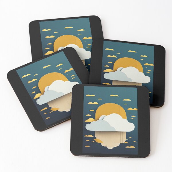 Item preview, Clouds at sunset | geometric clouds designed and sold by Phoenix-Textile.