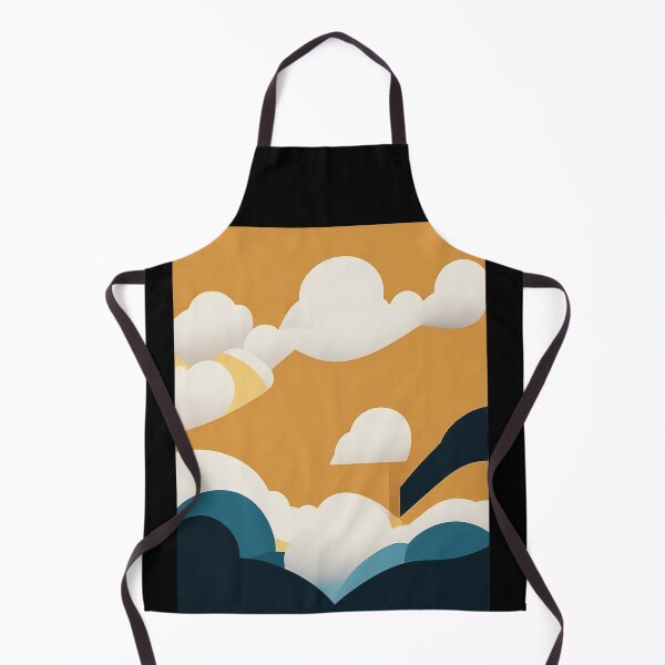 Item preview, Clouds in orange sky | geometric clouds designed and sold by Phoenix-Textile.