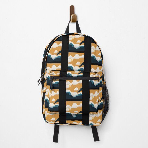 Item preview, Clouds in orange sky | geometric clouds designed and sold by Phoenix-Textile.