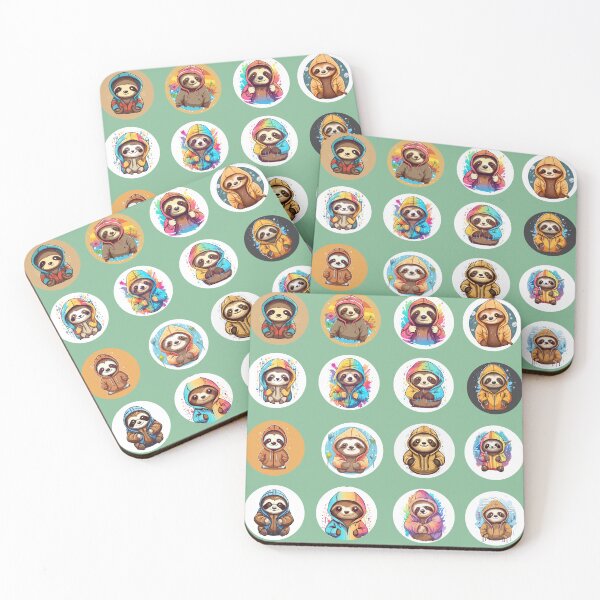 Item preview, Cute Sloths with Cool Hoodies **Choose Large Stickers Pack or Magnets!** designed and sold by AdiRemba.