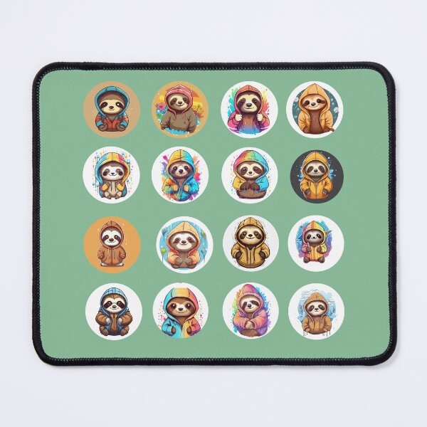 Item preview, Cute Sloths with Cool Hoodies **Choose Large Stickers Pack or Magnets!** designed and sold by AdiRemba.