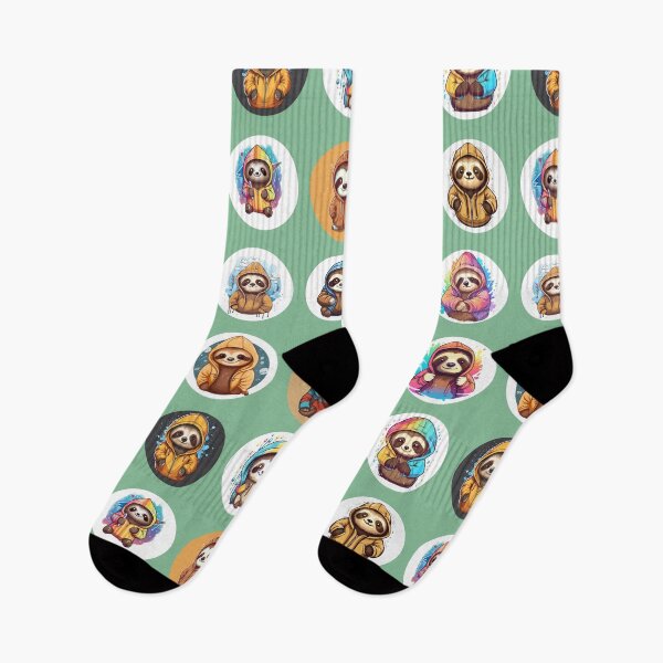 Item preview, Cute Sloths with Cool Hoodies **Choose Large Stickers Pack or Magnets!** designed and sold by AdiRemba.