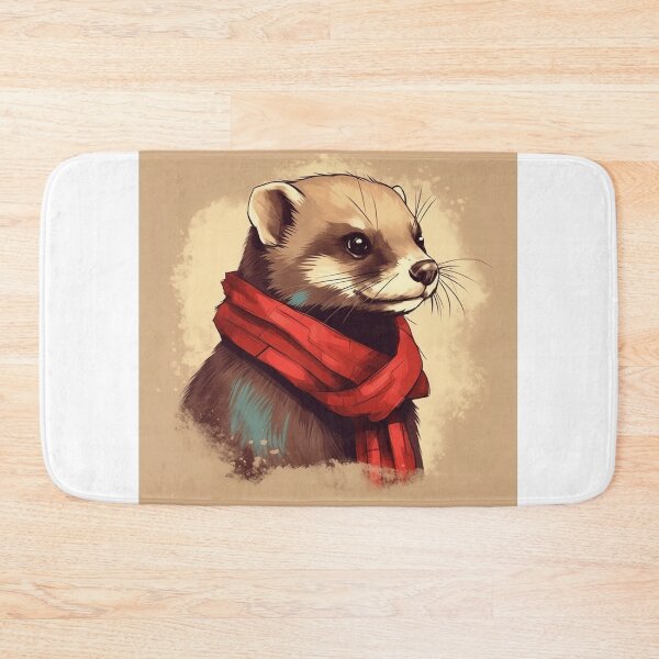 Item preview,  Cute Ferret Wearing Scarf Illustration designed and sold by ImaginariumTees.